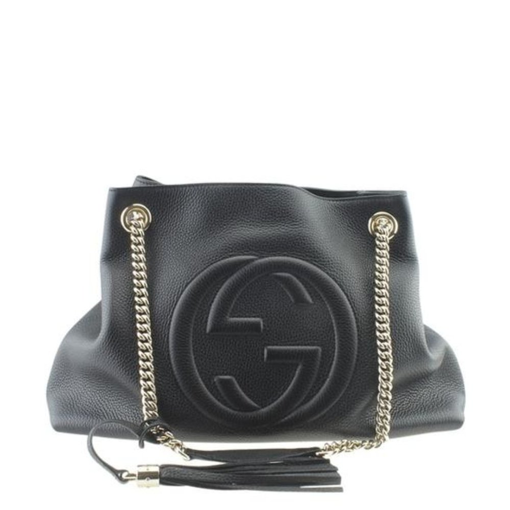 Gucci Black Leather 536196 Soho Chain Bag NEW!